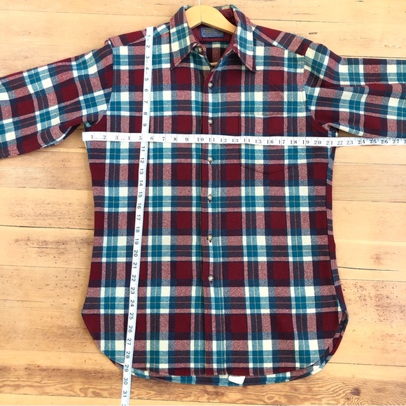 Vintage Pendleton Pure Virgin Wool Plaid Button up Shirt Size L Made In USA - Picture 13 of 15